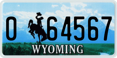 WY license plate 064567