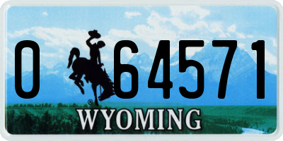 WY license plate 064571