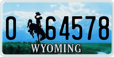 WY license plate 064578