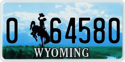 WY license plate 064580