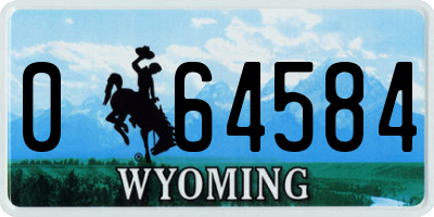 WY license plate 064584