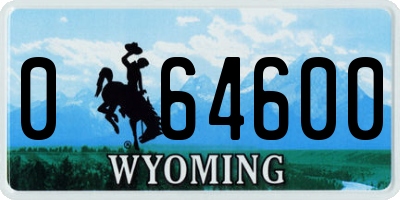 WY license plate 064600