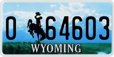 WY license plate 064603