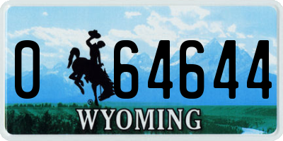 WY license plate 064644