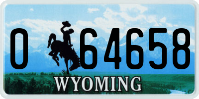 WY license plate 064658