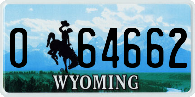 WY license plate 064662