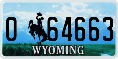 WY license plate 064663
