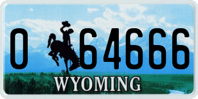 WY license plate 064666