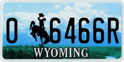 WY license plate 06466R