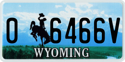 WY license plate 06466V