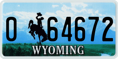 WY license plate 064672