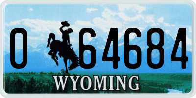 WY license plate 064684