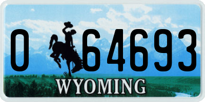 WY license plate 064693