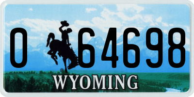 WY license plate 064698