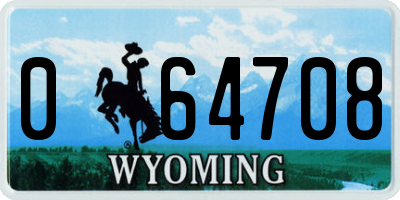 WY license plate 064708