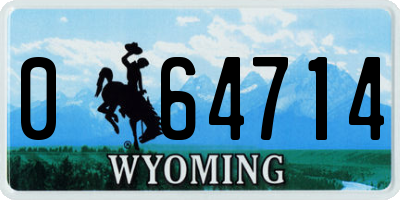 WY license plate 064714