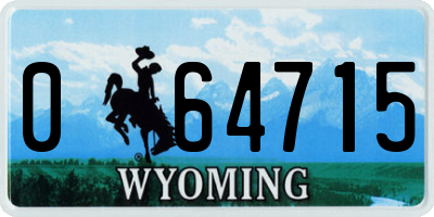 WY license plate 064715