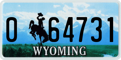 WY license plate 064731