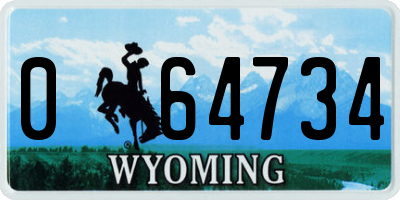 WY license plate 064734