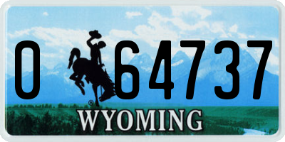 WY license plate 064737