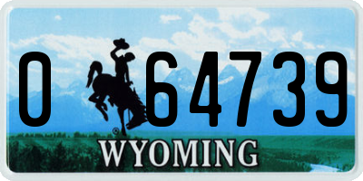 WY license plate 064739