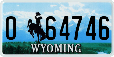 WY license plate 064746