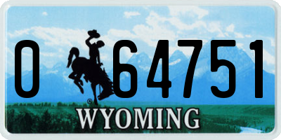 WY license plate 064751