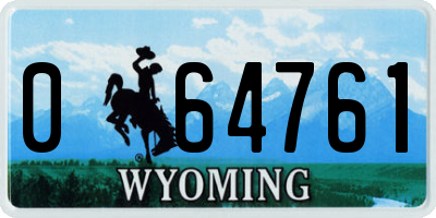 WY license plate 064761