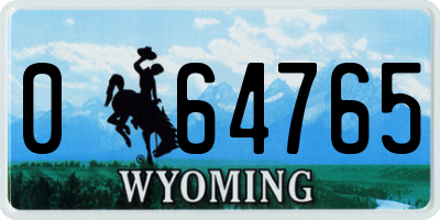 WY license plate 064765