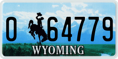 WY license plate 064779
