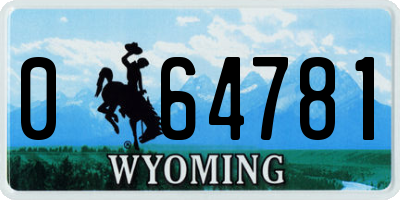 WY license plate 064781