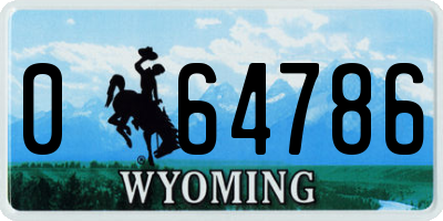 WY license plate 064786