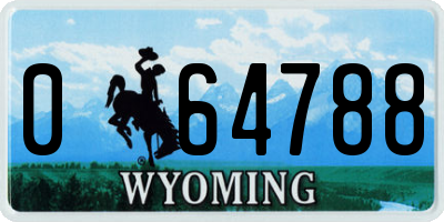 WY license plate 064788