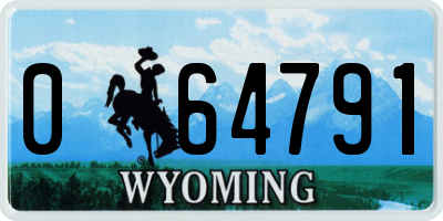 WY license plate 064791