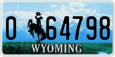 WY license plate 064798