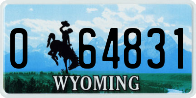 WY license plate 064831