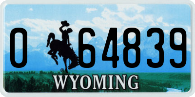 WY license plate 064839