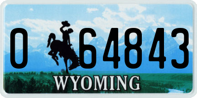 WY license plate 064843