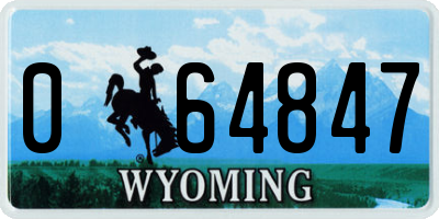 WY license plate 064847