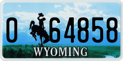 WY license plate 064858