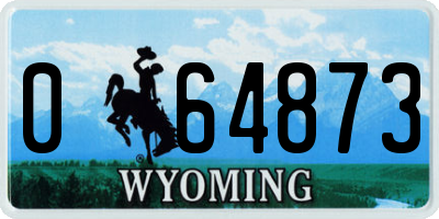 WY license plate 064873