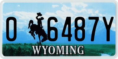 WY license plate 06487Y