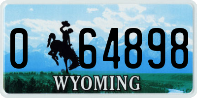 WY license plate 064898