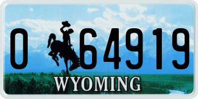 WY license plate 064919