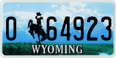 WY license plate 064923