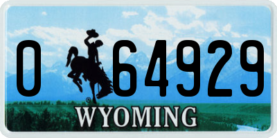 WY license plate 064929