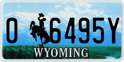 WY license plate 06495Y