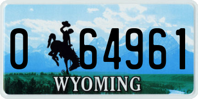 WY license plate 064961