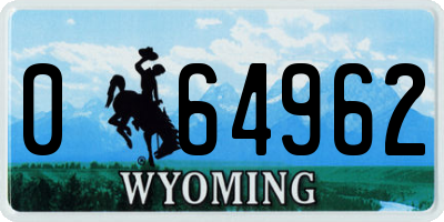 WY license plate 064962