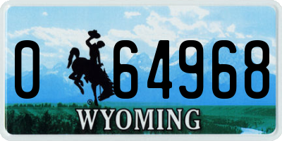 WY license plate 064968